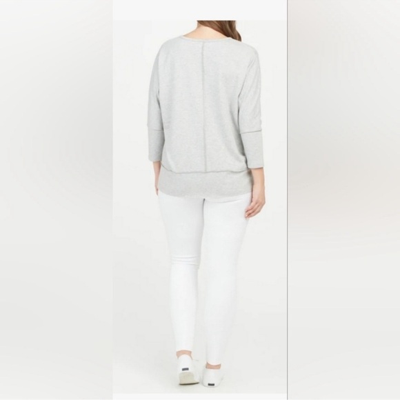 Spanx Dolman Perfect Length Top Soft Grey Heather Size Small Petite - Picture 4 of 11